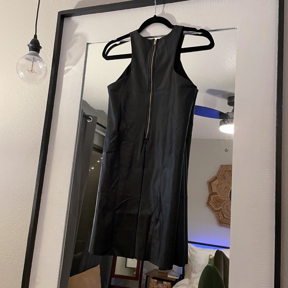 faux leather mini dress | size XS